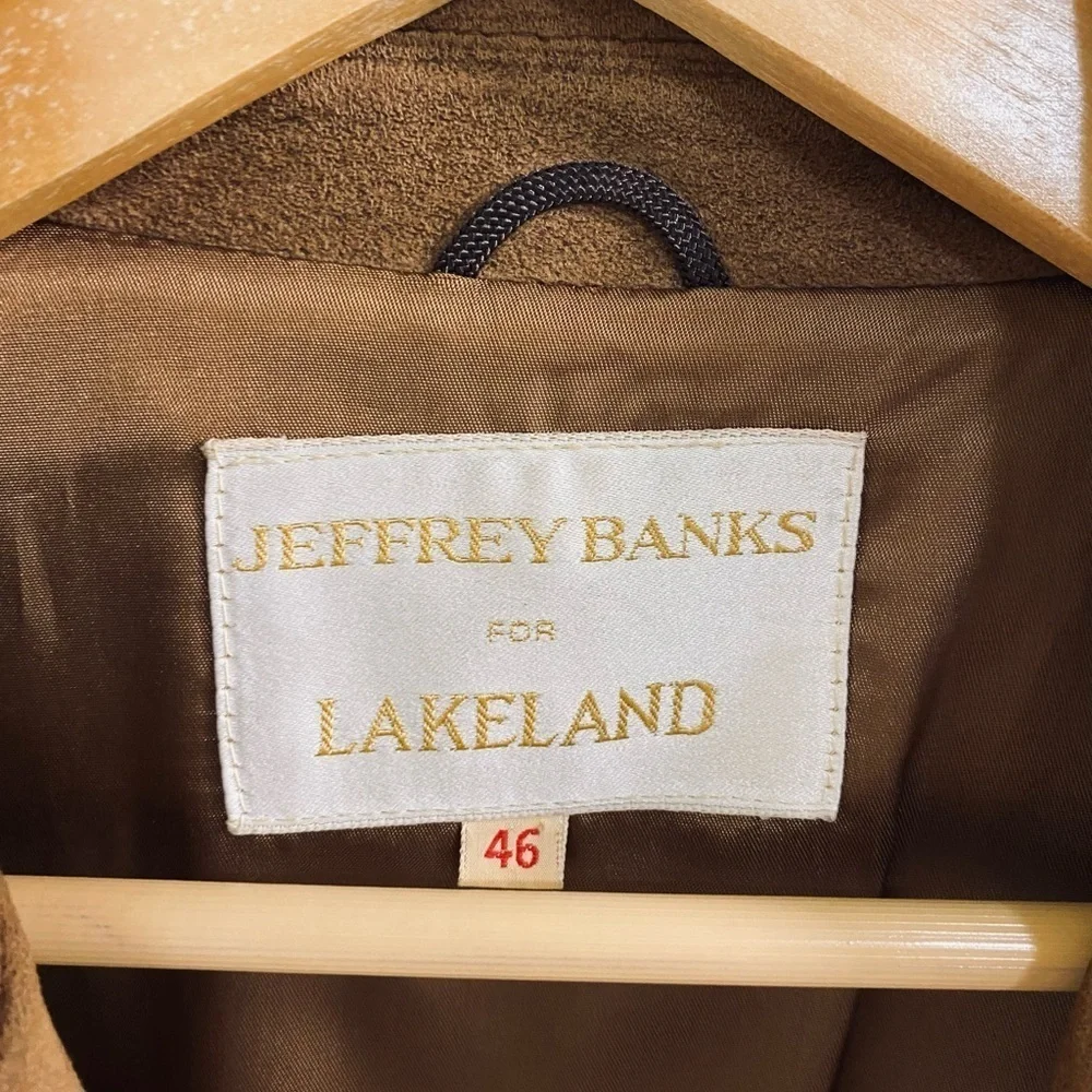 Jeffery Banks for Lakeland Size 46 Brown Ultra Suede Sports Coat Blazer